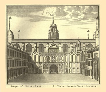 Prospect of the London Guildhall, 1886.  Artist: Unknown.
