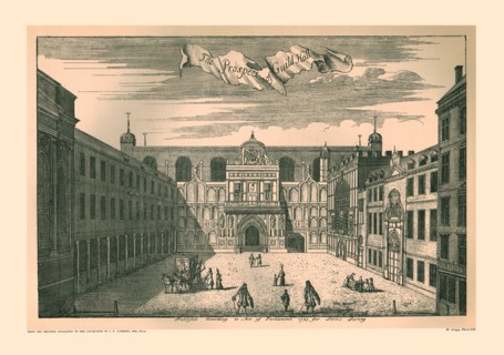 Prospect of the London Guild Hall,1755, (1886). Artist: Unknown.