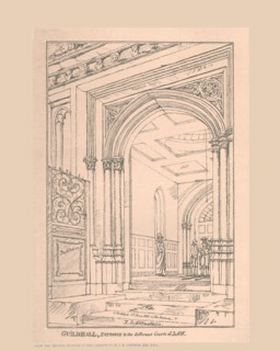 Guild Hall Entrance, 1815, (1886). Artist: Robert Blemmell Schnebbelie.