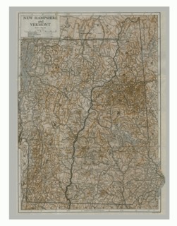 Map of New Hampshire and Vermont, USA, c1900s. Artists: Emery Walker Ltd, Emery Walker.