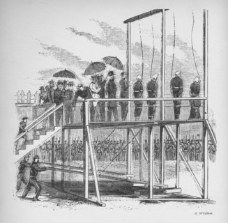 'Three men and a woman hanged for the assassination of Lincoln', c1865, (1938). Artist: Unknown.