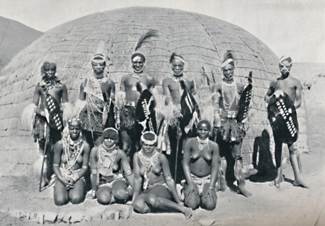 A group of African girls and boys dressed for a dance, 1912. Artist: H Writh.
