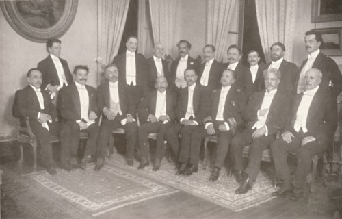 'Marshal Hermes da Fonseca with his Secretaries of State and Advisers', 1914. Artist: Unknown.