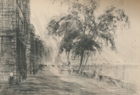 'Of all the streets of Paris the Seine is the most interesting', c1927, (1927). Artist: Henry Franks Waring.