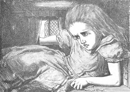 'Alice, as she grows larger', 1889. Artist: John Tenniel.