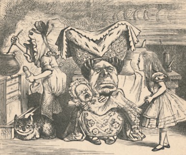 'Alice, the Duchess, and the Baby', 1889. Artist: John Tenniel.