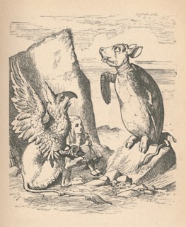 'The Mock Turtle, The Gryphon and Alice', 1889. Artist: John Tenniel.
