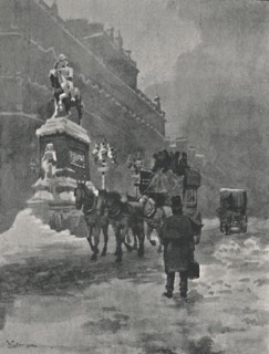 'Holborn Circus - A Winter's Morning, 1891. Creator: William Luker.