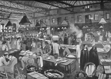 'Billingsgate Market, Early Morning', 1891. Creator: William Luker.