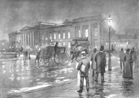 'The General Post Office - Night', 1891. Creator: William Luker.