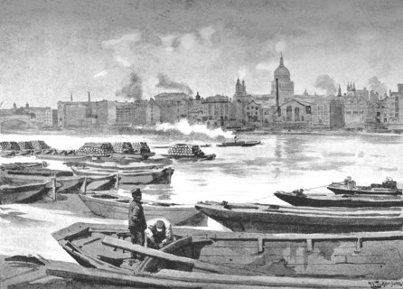 'St. Paul's Cathedral from the South Bank of the River', 1891. Creator: William Luker.