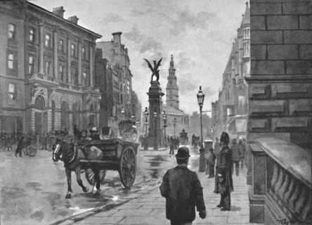 'Fleet Street, Showing Temple Bar Memorial and Child's Bank', 1891. Creator: William Luker.