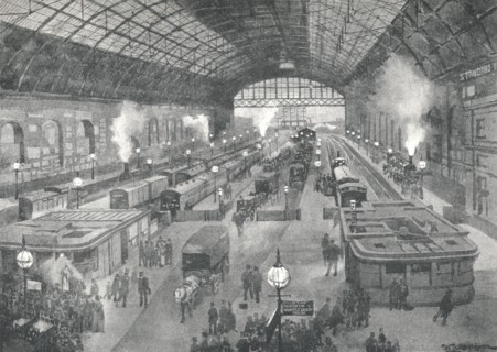 'Cannon Street Station - Night', 1891. Creator: William Luker.