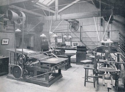 'St. Bride Foundation School. Letterpress Machine Room', 1917. Artist: Unknown.