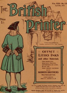 'The British Printer Vol. XXX - No. 175 April-May, 1917 cover', 1917. Artist: Mander Brothers.