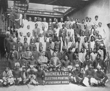 'Staff of Macneill & Co.'s Printing and Stationery Works, Calcutta', 1917. Artist: Unknown.