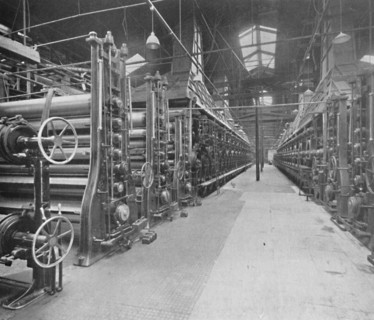 'Showing Two Board-Making Machines and Indicating Something of Their Great Length and Complexity', 1 Artist: Unknown.