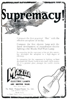 'Mazda Half-Watt Type Electric Lamps Advert', 1919. Artist: Unknown.