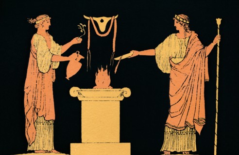 'Offering to the Dead', 1880. Artist: Antique.