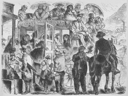 'Coaches to resorts and hotels', c1859, (1938). Artist: Unknown.