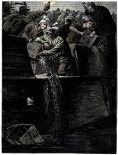 Boston Tea Party, 26 December 1773. Artist: Unknown.