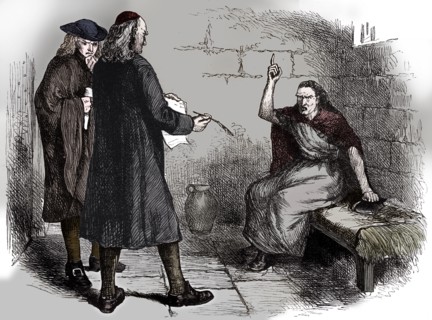 Martha Corey and her prosecutors, Salem, Massachusetts, c1692 (c1880). Artist: Unknown.