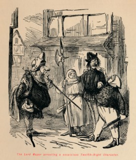 'The Lord Mayor arresting a suspicious Twelfth-Night Character', c1860, (c1860). Artist: John Leech.