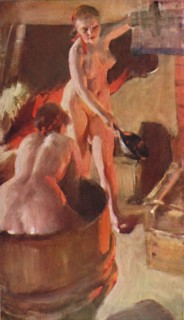 'Girls from Dalarna Having a Bath', 1908, (1931). Artist: Anders Leonard Zorn.