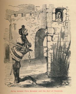 'Parley between Piers Gaveston and the Earl of Pembroke.', c1860, (c1860). Artist: John Leech.