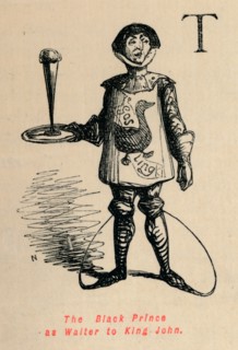 'The Black Prince as Waiter to King John', c1860, (c1860). Artist: John Leech.