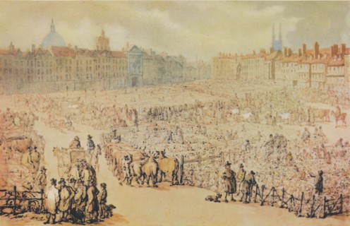 View of Smithfield Market, London, 1810. Artist: Unknown.