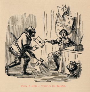'Henry V. sends a friend to the Dauphin', c1860, (c1860). Artist: John Leech.