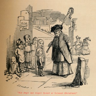 'Non Angli sed Angeli forent si fuissent Christiani', c1860, (c1860). Artist: John Leech.