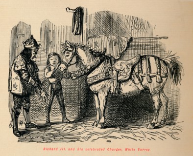 'Richard III. and his celebrated Charger, White Surrey', . Artist: John Leech.