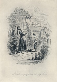 'I Make Myself Known to My Aunt. Etching from 'David Copperfield'', c1840-1880, (1923). Artist: Hablot Knight Browne.