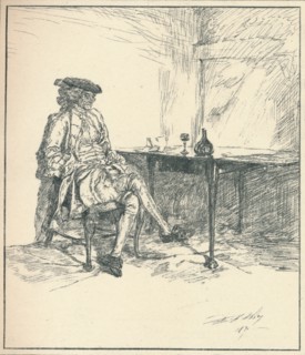 The Letter. Unpublished Pen Drawing, 1890', 1923. Artist: Edwin Austin Abbey.