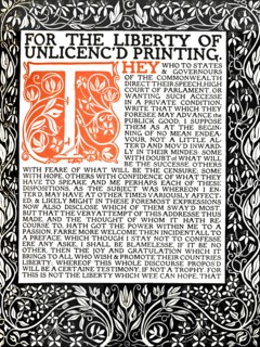 'Eragny Press: Opening Page of the Areopagitica, c.1895-1914.  Artist: Lucien Pissaro.