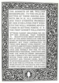 'Riccardi Press: Page from Sonnets of Shakespeare, c.1914. Artist: Herbert Percy Horne.