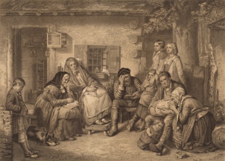 'Sunday in the Backwoods of Canada', 1886. Artist: F Lefrancq.