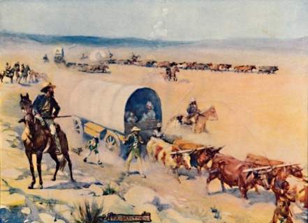 'The Voor-Trekkers', 1909. Artist: Joseph Ratcliffe Skelton.