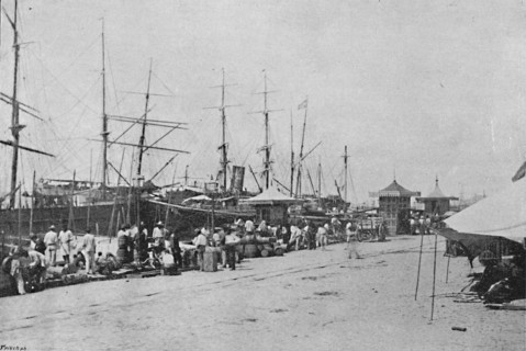 'Os Quais de Santos', (Santos Quayside), 1895. Artist: Paulo Kowalsky.