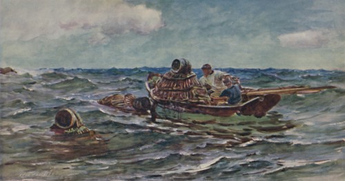 'The Lobster Catchers', 1886, (1935). Artist: Colin Hunter.