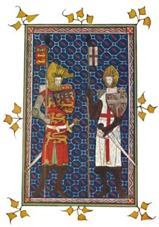 'St. George and Plantagenet Earl of Lancaster', c1295, (1903). Artist: Unknown.