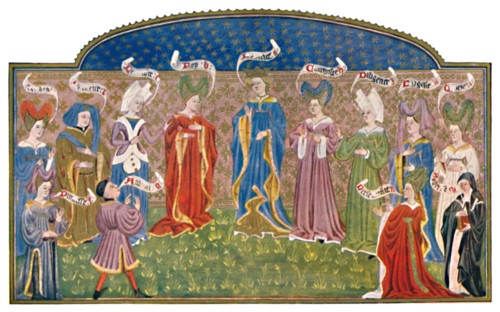 'Headdresses in the Fifteenth Century (MS. Roy. 15 E. v.)', 15th century, (1903). Artist: Unknown.