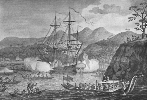 'Otaheite Surrendered to Captain Wallis', 1773, (1904). Artist: Unknown.