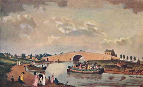'The Accommodation Barge on the Paddington Canal', 1801, (1904). Artist: Unknown.