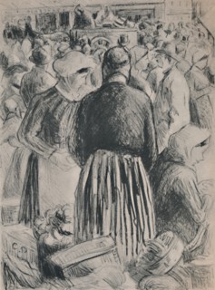 'The Market at Pontoise', 1895, (1946). Artist: Camille Pissarro.
