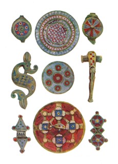 'Romano-British Enamelled Ornaments (British Museum)', 1st-2nd century, (1902). Artist: Unknown.