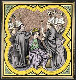 The coronation of Charlemagne (712-814), 14th century (1849). Artist: Unknown.