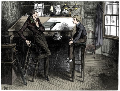 David Copperfield and Uriah Heep, 1912.  Artist: Frederick Barnard.